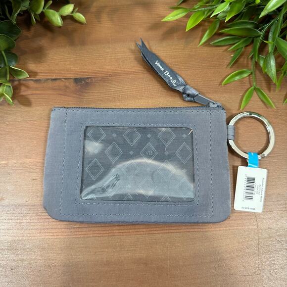 Vera Bradley Carbon Gray Zip Id Case - Picture 2 of 6